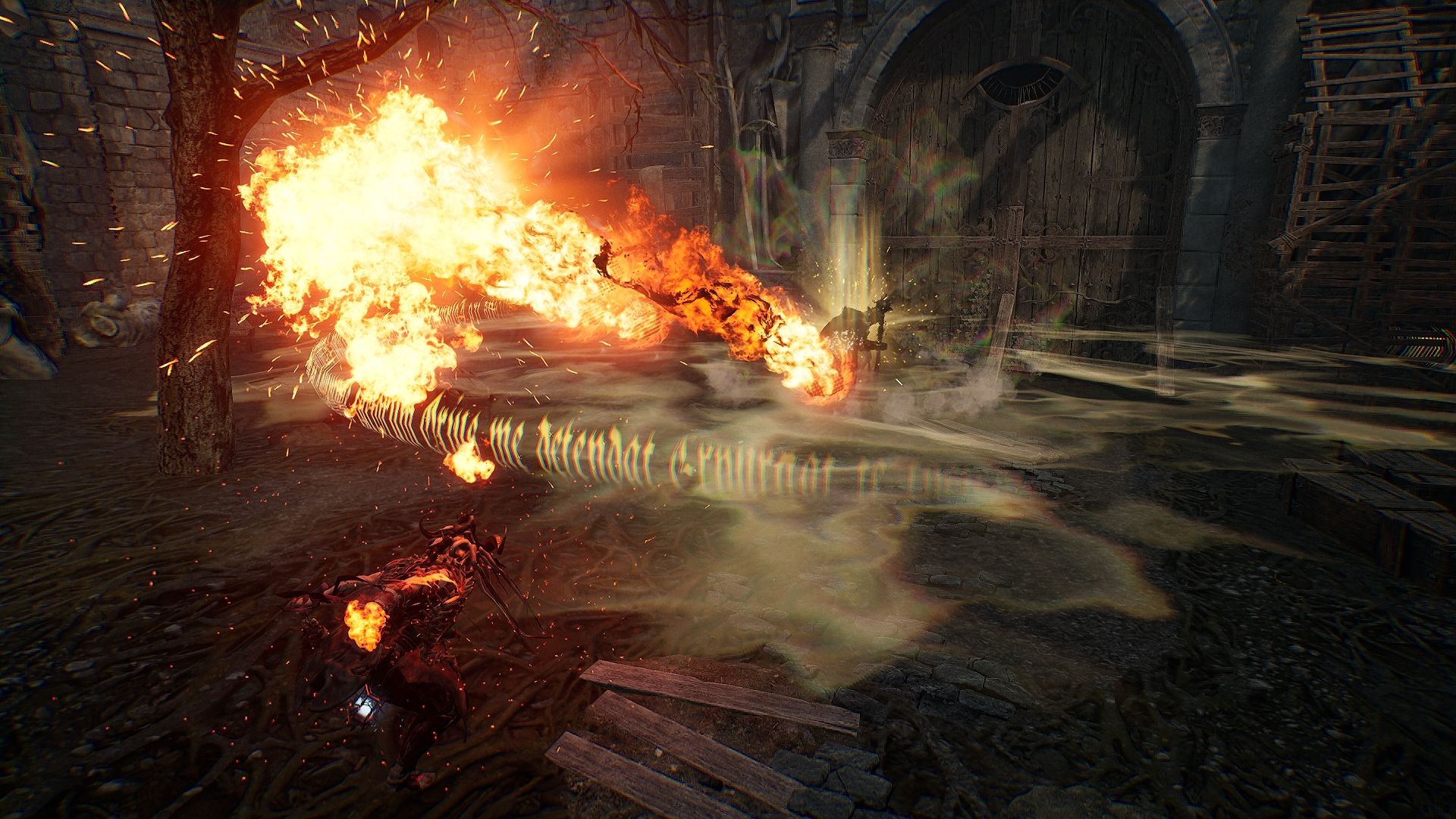 The player unleashed a barrage of fireballs on an enemy Lords of the Fallen