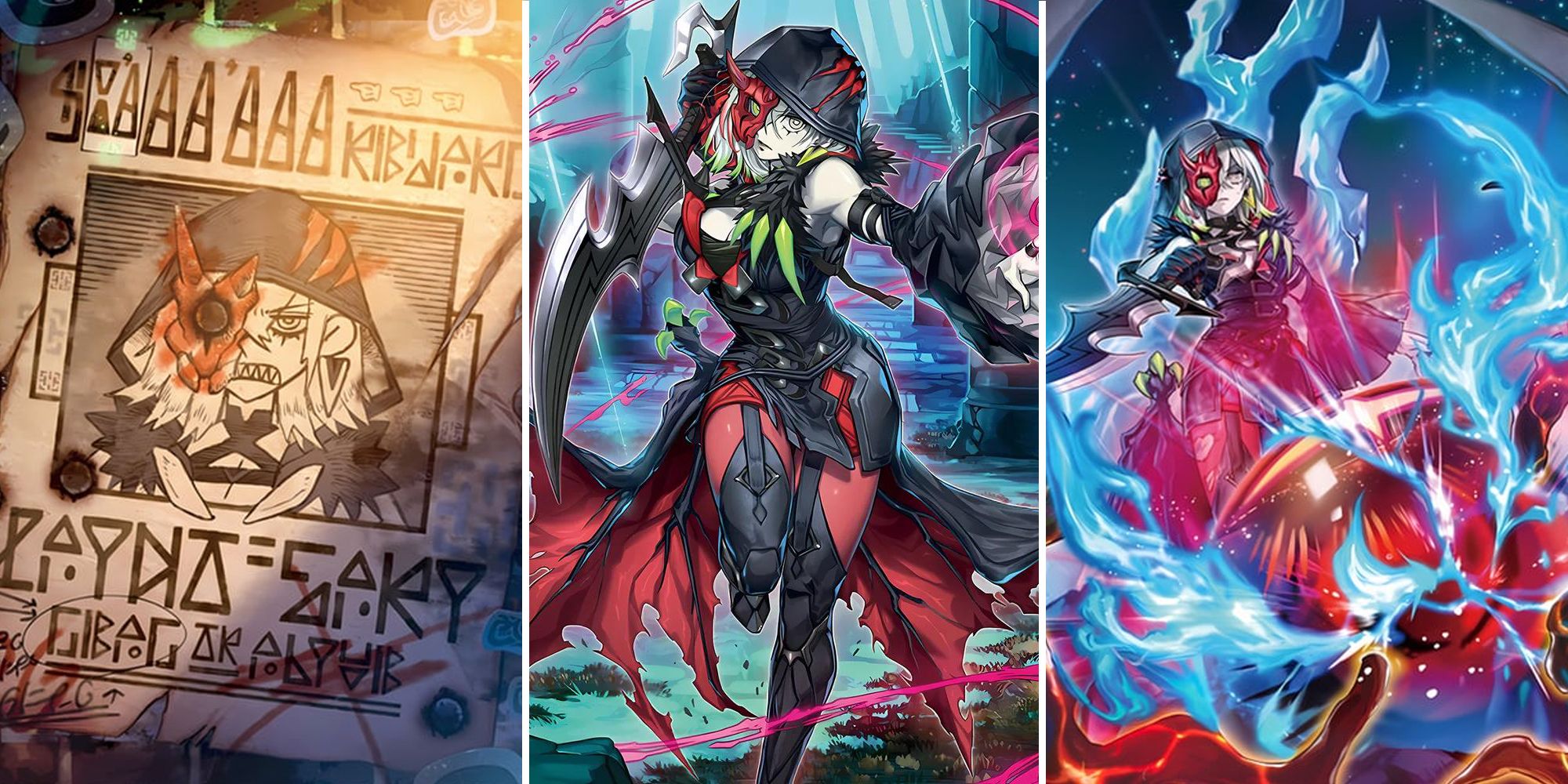 Three-panel featured image for How To Play Diabellstar - Diabellstar the Black Witch (middle), Original Sinful Spoils (right) and Seeker of Sinful Spoils (left)-2