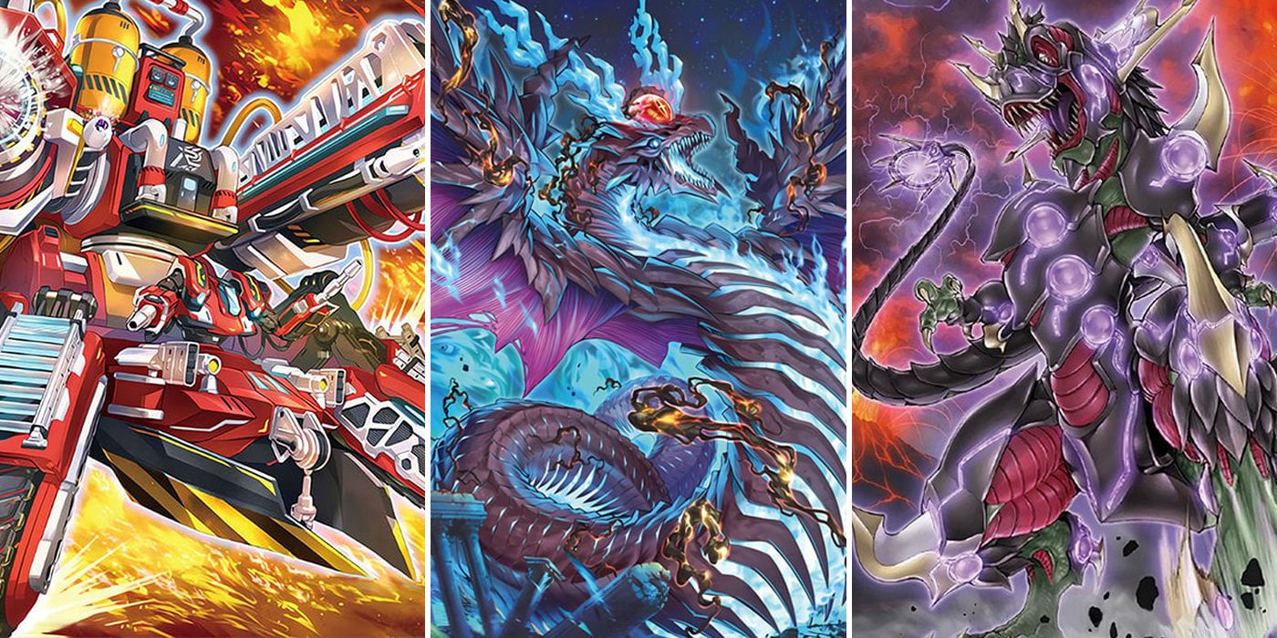 Three panel image of decks that can use Diabellstar - Rescue-ACE (left), Snake-Eyes (middle), Evol Dino (right)