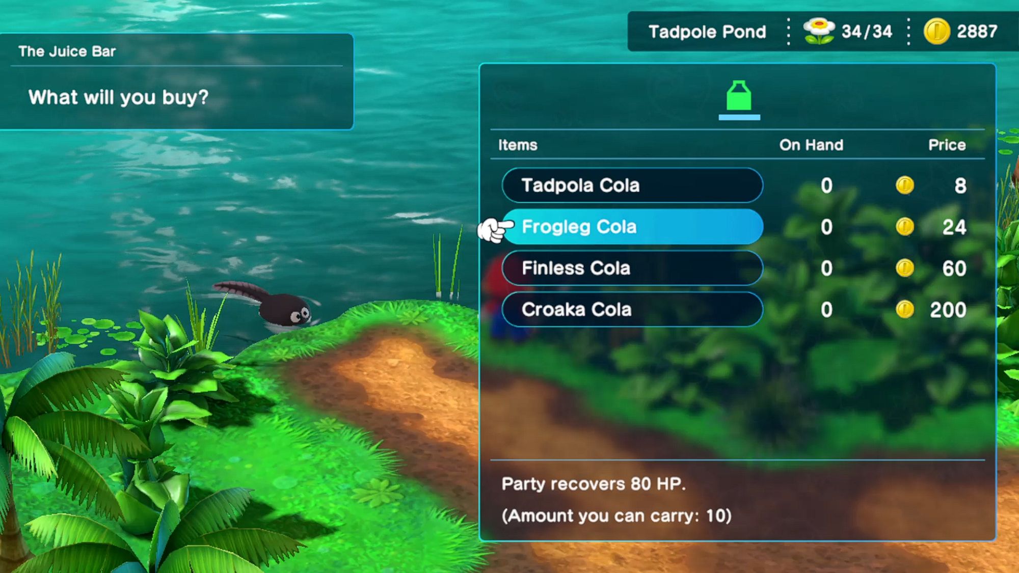 Super Mario RPG Mario Buying A Frogleg Cola