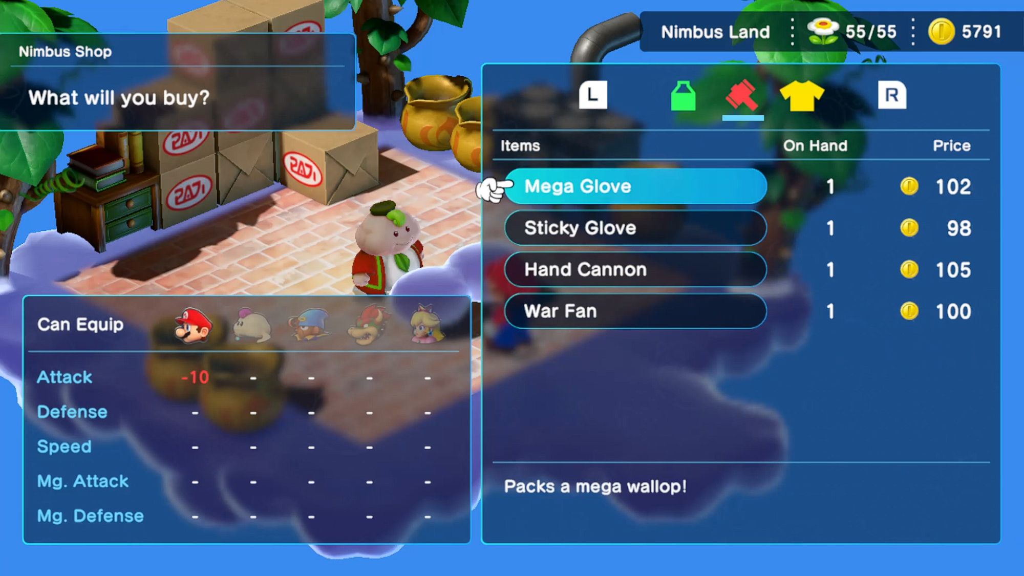 Super Mario RPG Mario Getting A Mega Glove