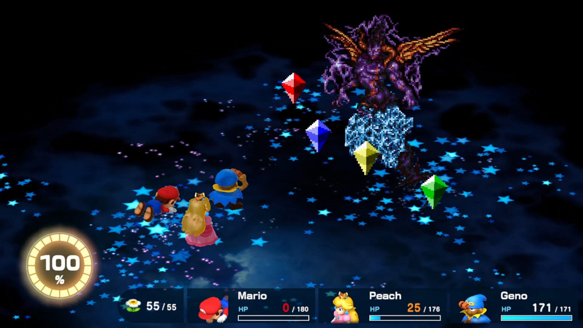 Super Mario RPG Geno Attacking Culex