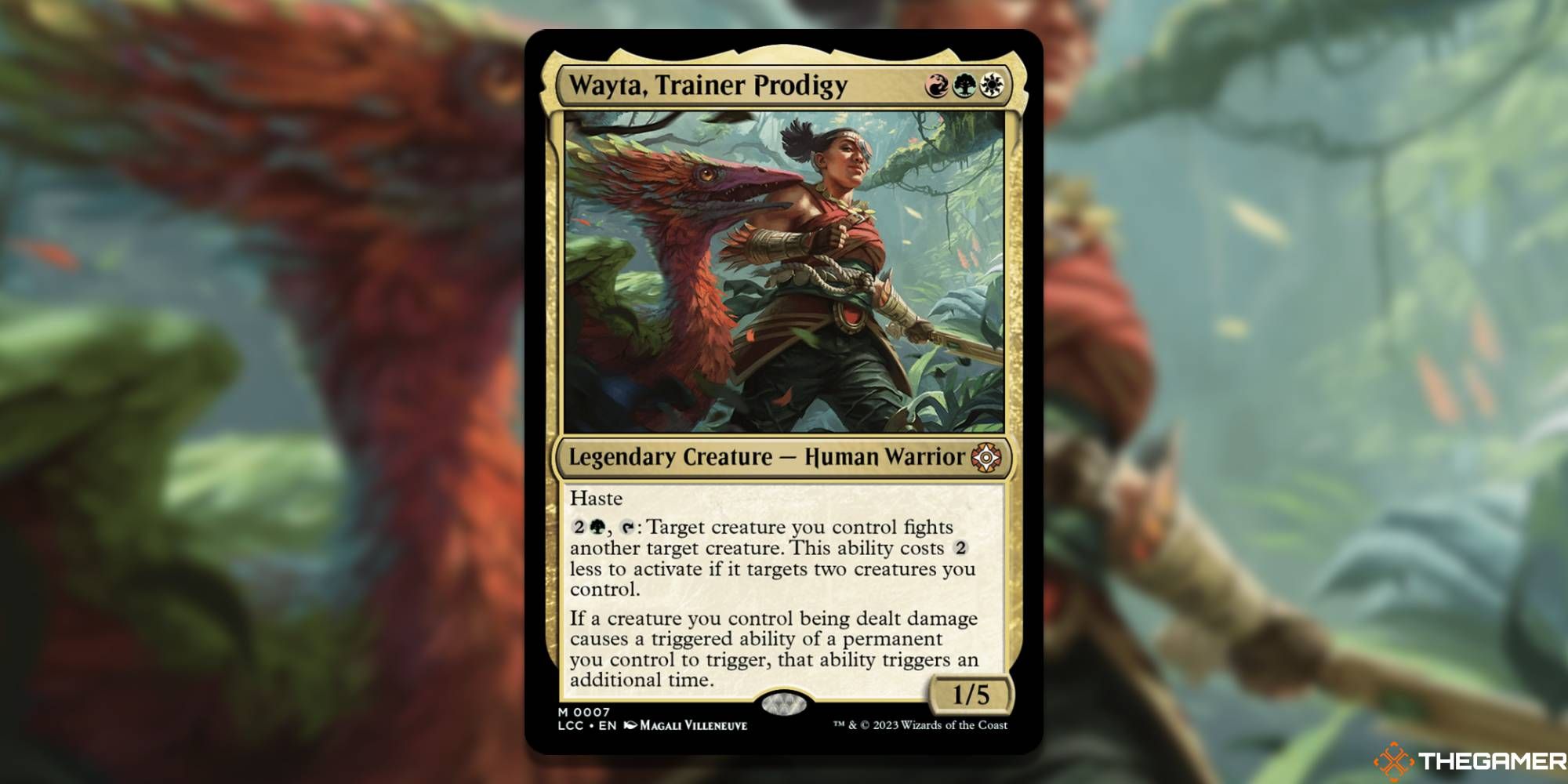 Image of the Wayta, Trainer Prodigy card in Magic: The Gathering, with art by Magali Villeneuve