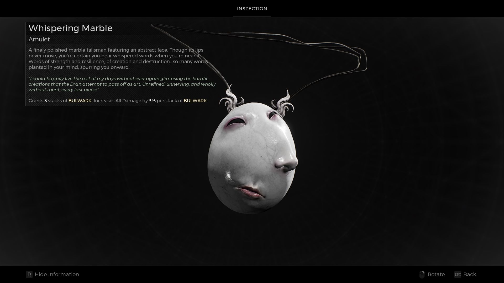 Whispering Marble Amulet description Remnant 2