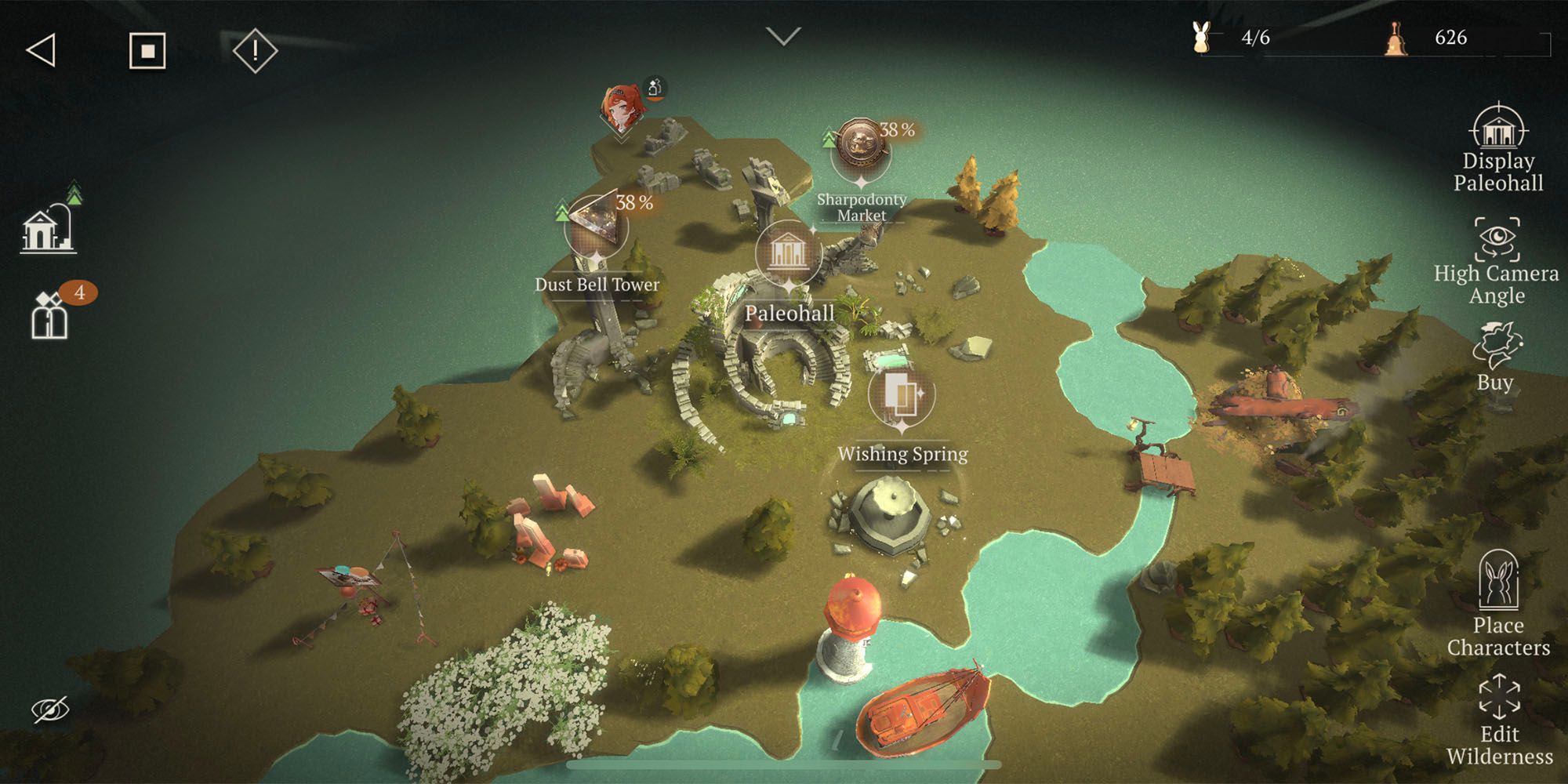 wilderness overhead menus icons and facilities