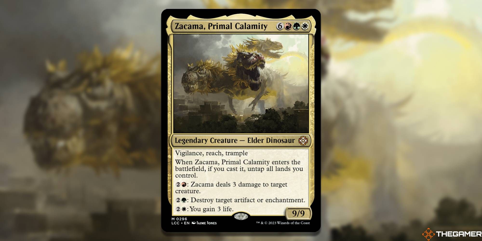 Image of the Zacama, Primal Calamity card in Magic: The Gathering, with art by Jamie Jones