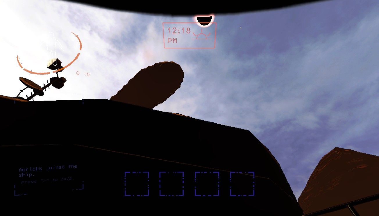 Player character staring up at an Earth Leviathan coming down behind a rock after an attack during an eclipse in Lethal Company.