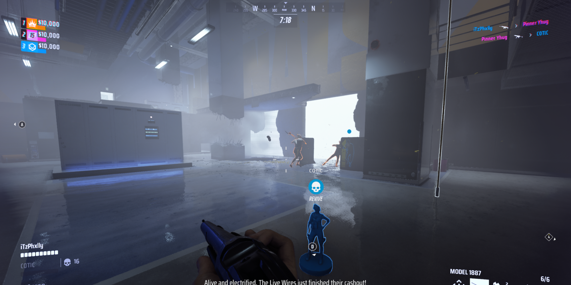 the finals two enemy team members fighting in destroyed room
