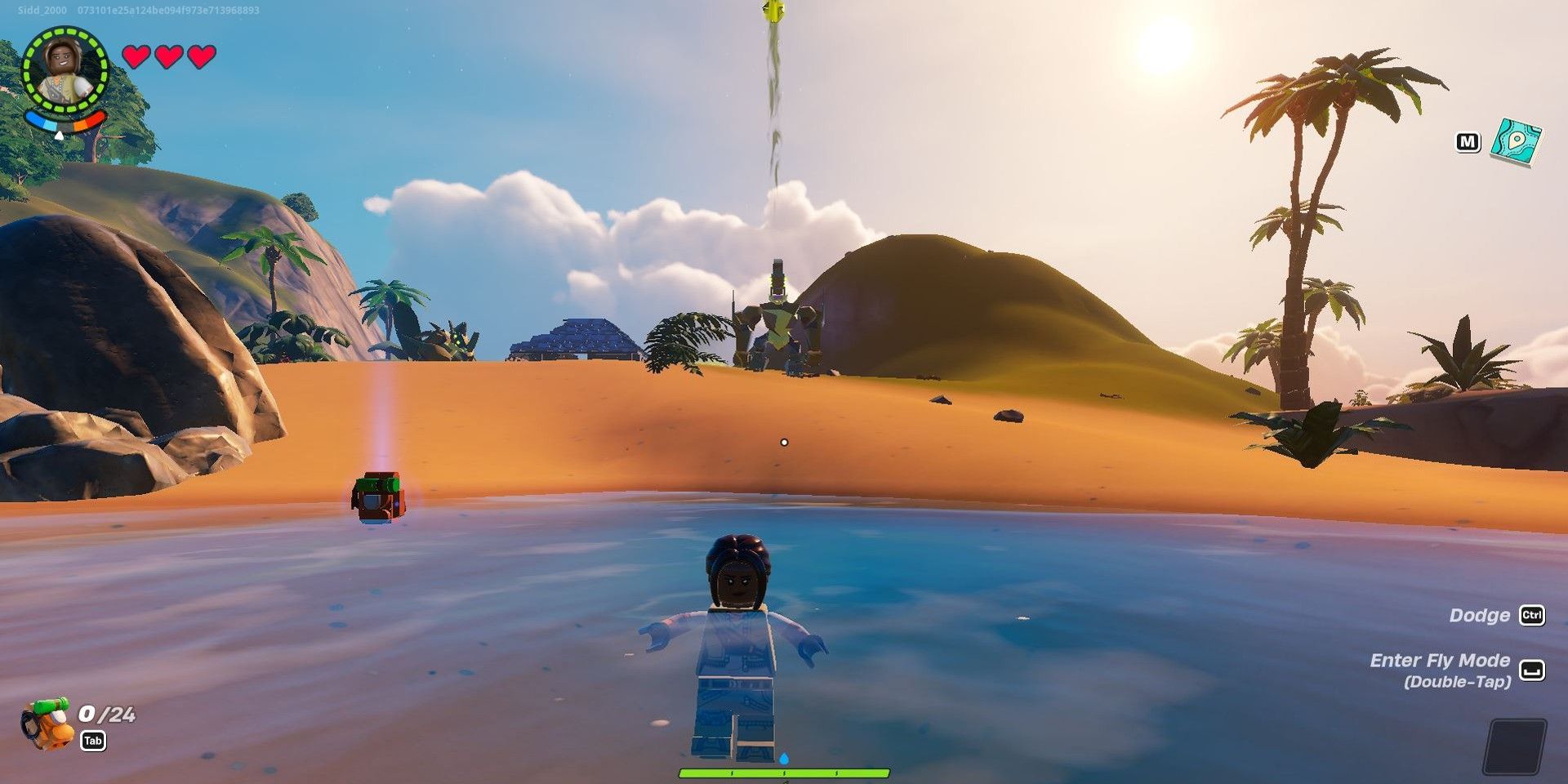 A brute trying to attack a player in the water in Lego Fortnite-1