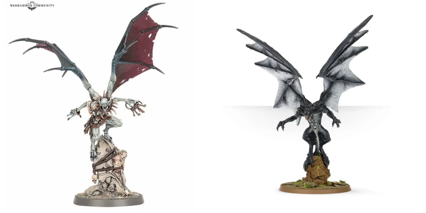Abhorrant Gorewarden and Gulavhar terror of arnor warhammer miniatures side by side