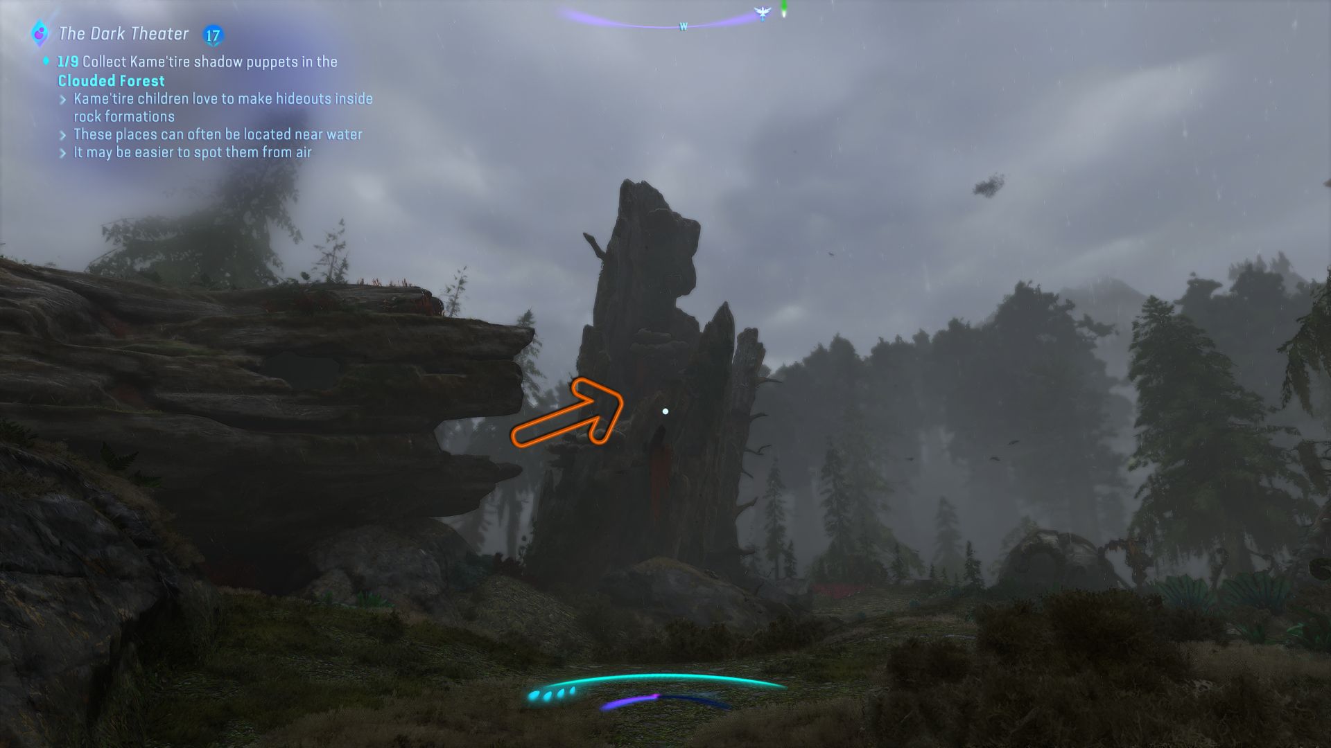 An arrow showing the location of the Windswept Doll 3 The Sprinter Avatar Frontiers of Pandora