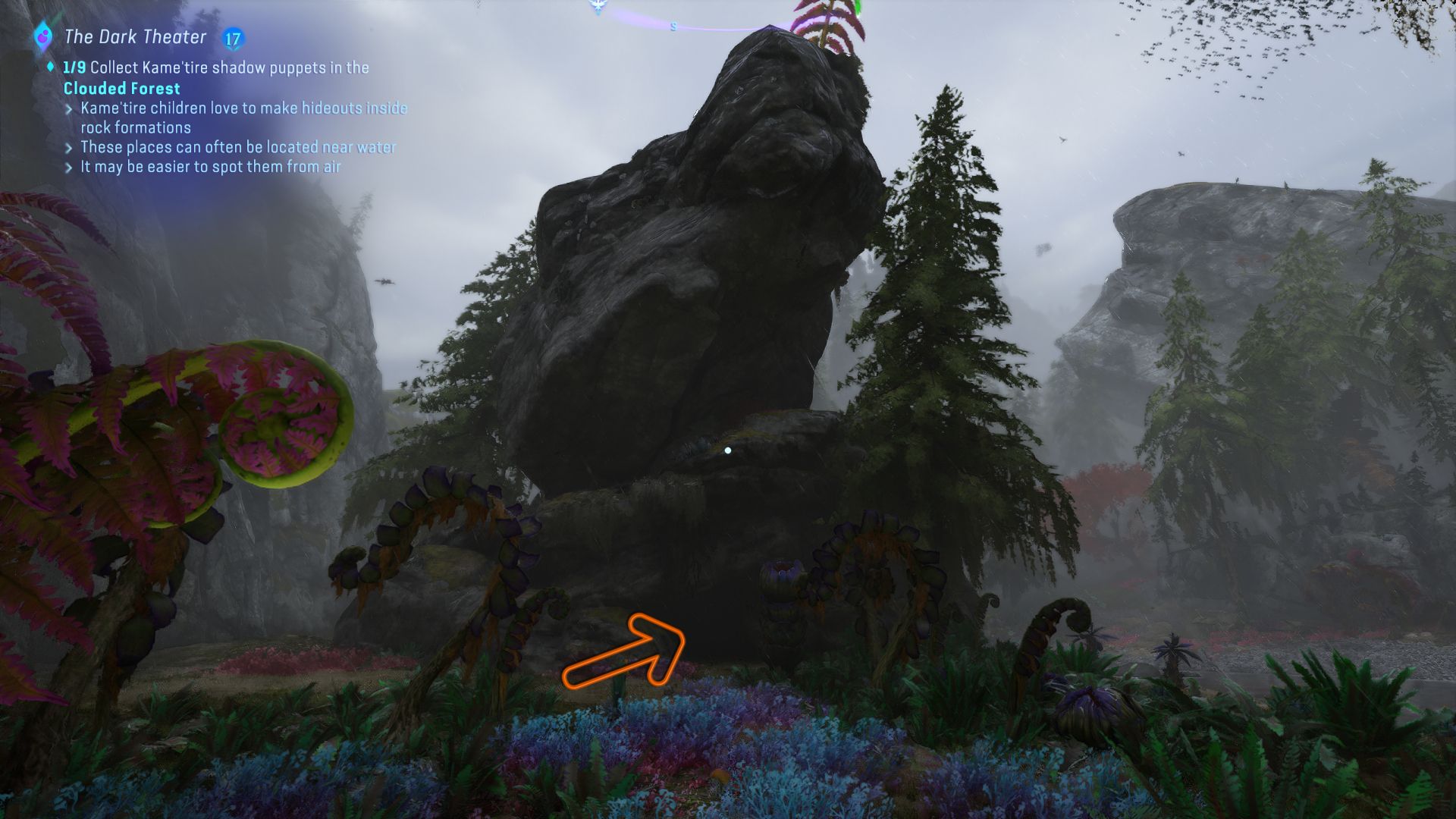 An arrow showing the location of the Windswept Doll 2 The Follow Avatar Frontiers of Pandora