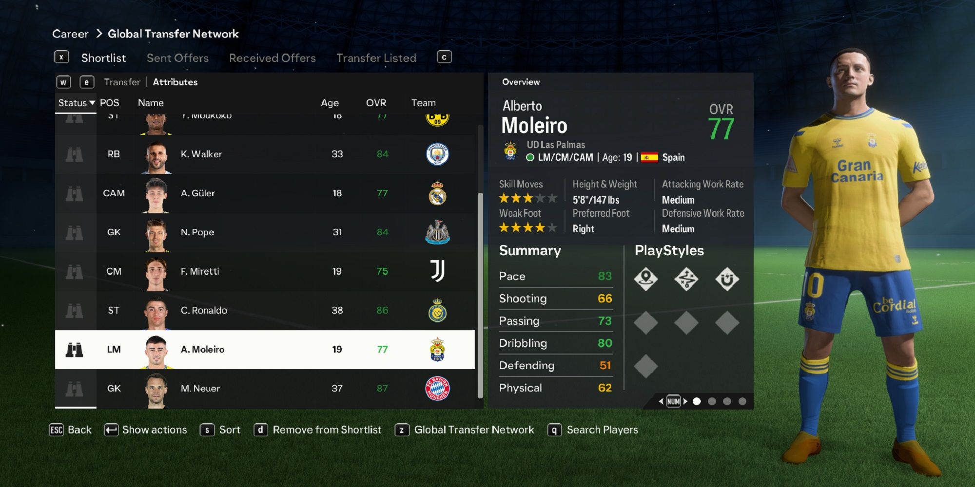 An image of Alberto Moleiro in EA Sports FC 24