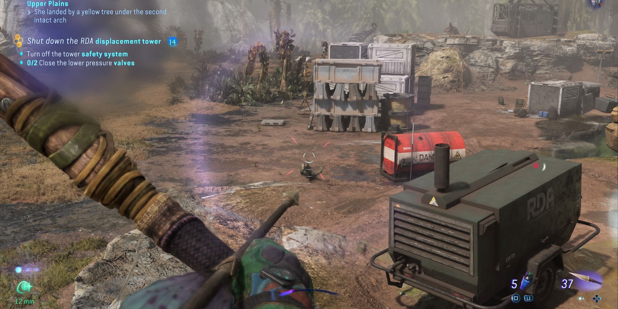 Enemy in the middle of a death animation after being shot