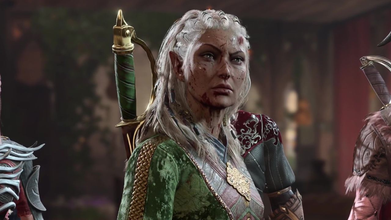 Baldur's Gate 3 an angry Jaheira in a cutscene