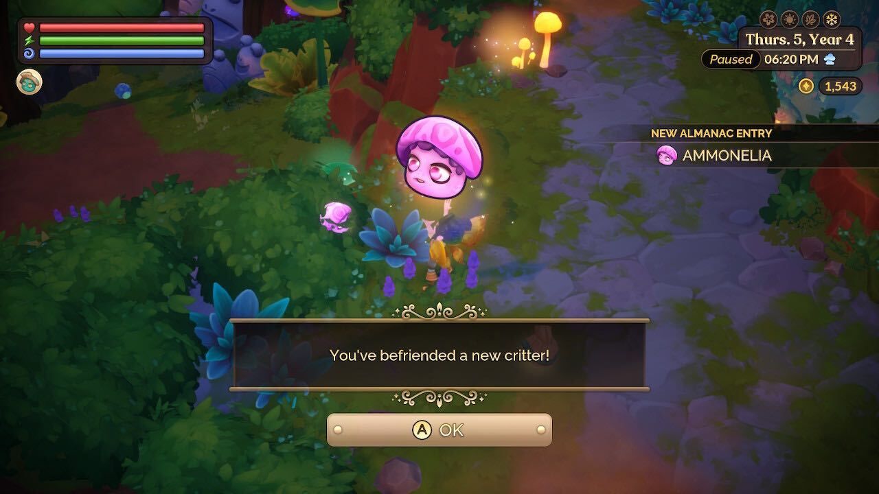 befriending a new critter fae farm dlc archipaligo park talk to critters