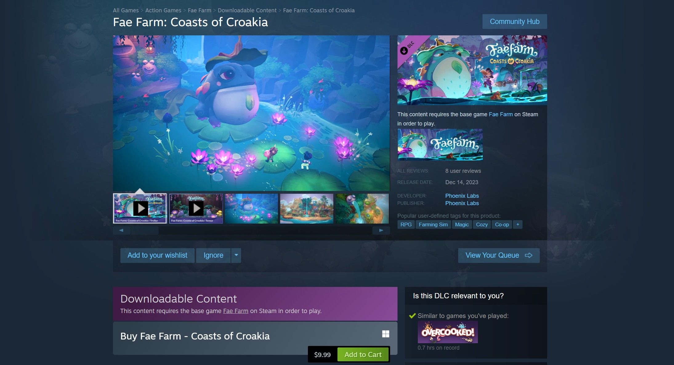 coasts of croakia dlc page on steam fae farm archipaligo park