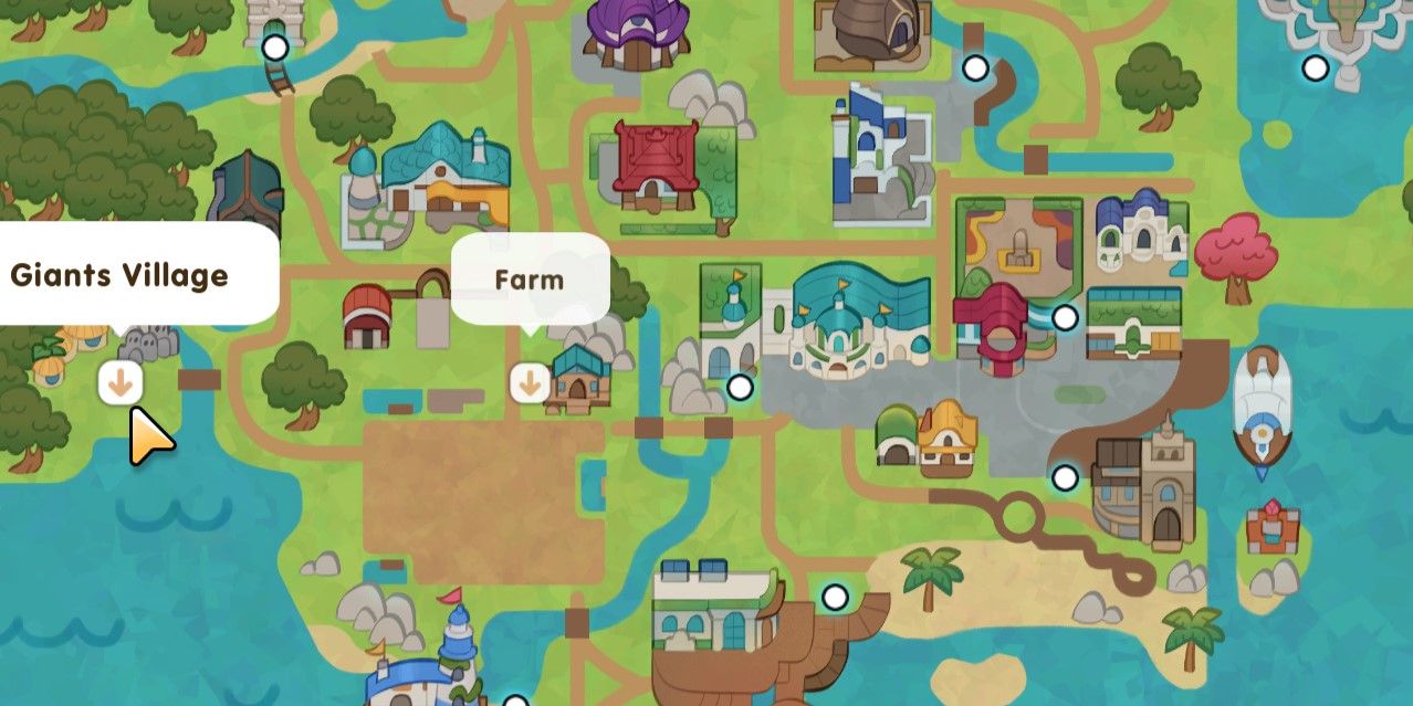 Coral Island: An Image of the Giants Village highlighted on a map