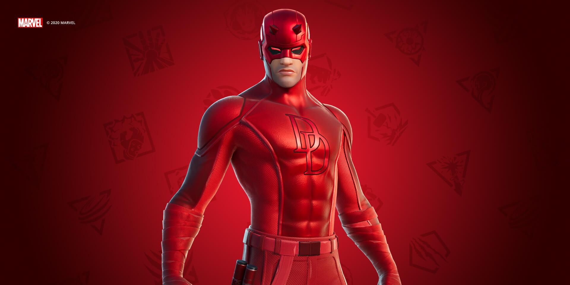 DareDevil stood in front of red background
