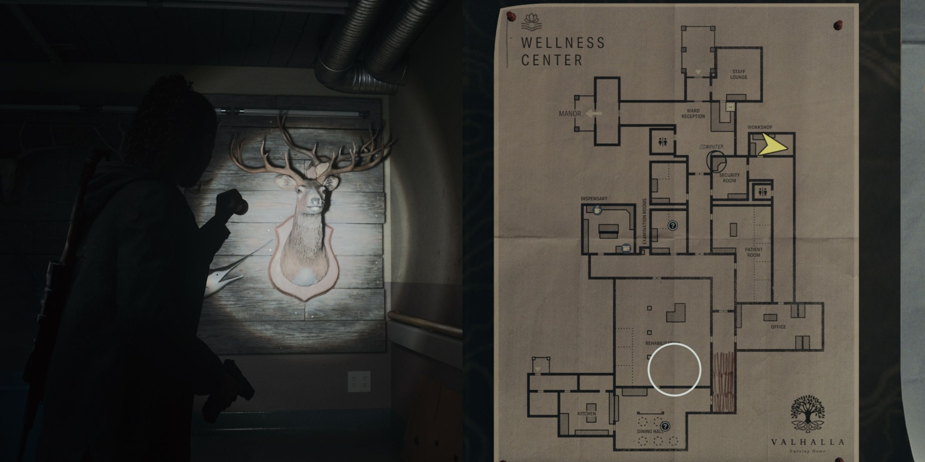 Deer Head At The Valhalla Nursing Home Wellness Center / It's location on the Valhalla Nursing Home Wellness Center Map