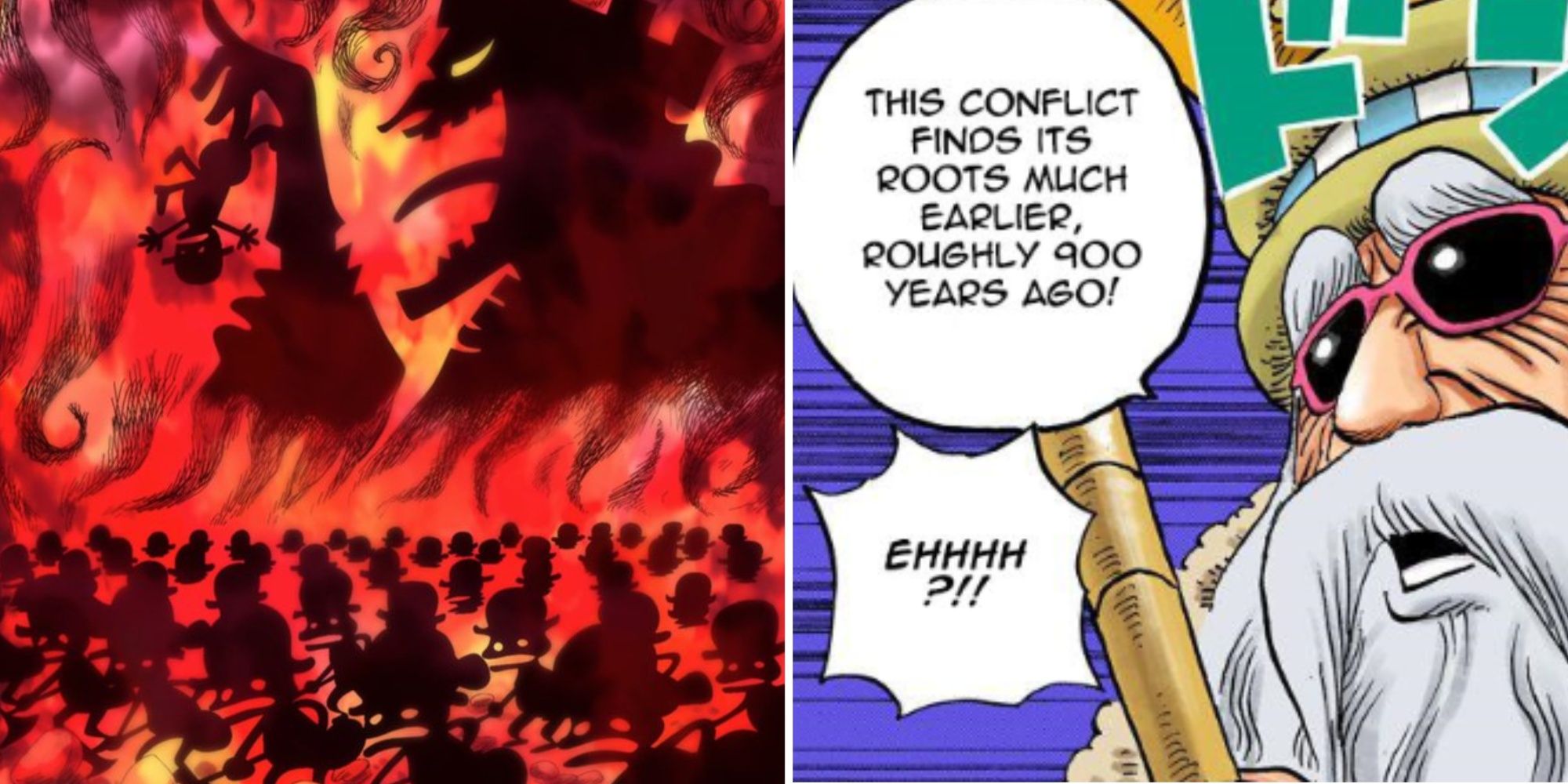 Depictions of the void century and the king of the Tontatta tribe recalling the details