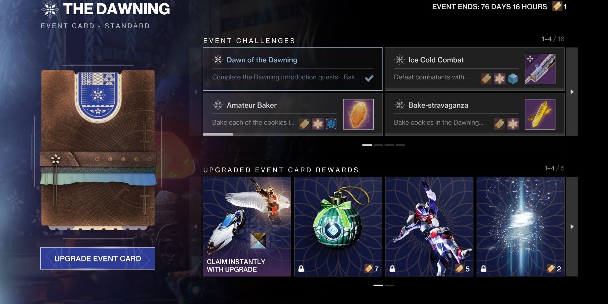 Destiny 2 Dawning 2023 Event Card Challenges