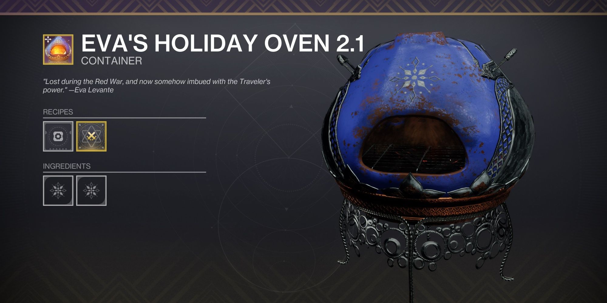 Destiny 2 Dawning 2023 Masterworked Oven