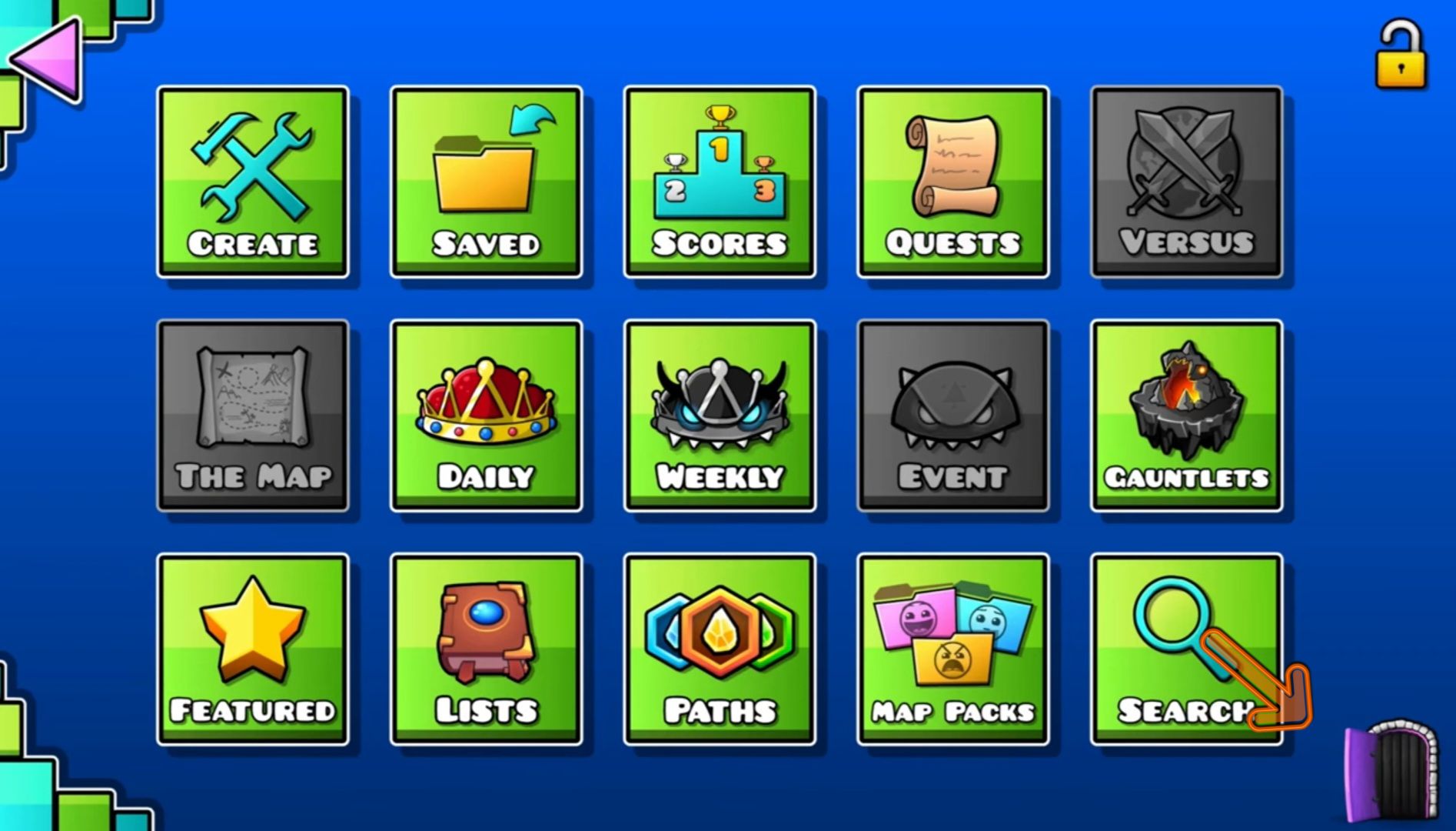door of shops in Geometry Dash.