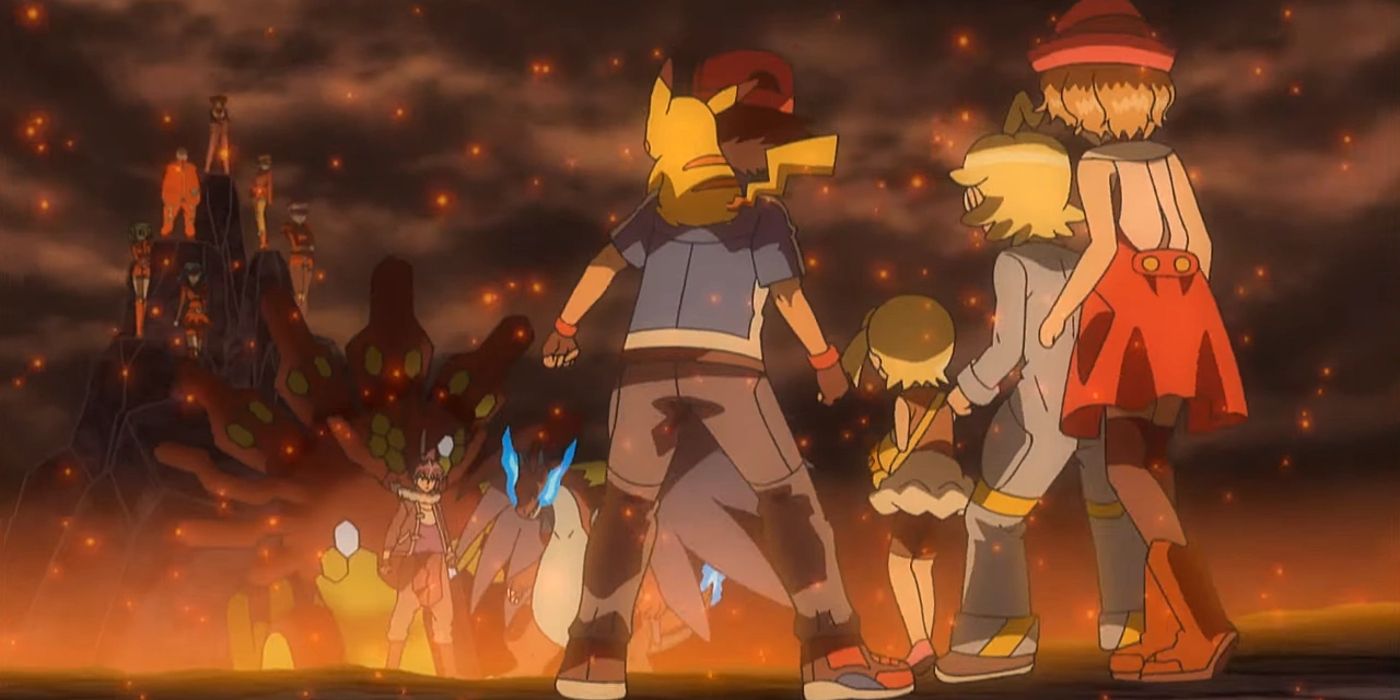 Image of Ash & Pals Standing Against Season Antagonists
