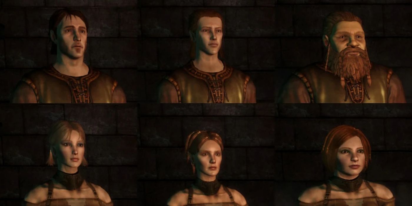 Image of Different Preset Faces from Dragon Age: Origins