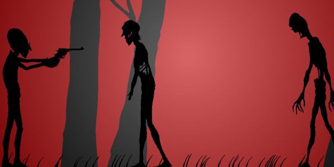 Black Silhouettes Fighting Zombies