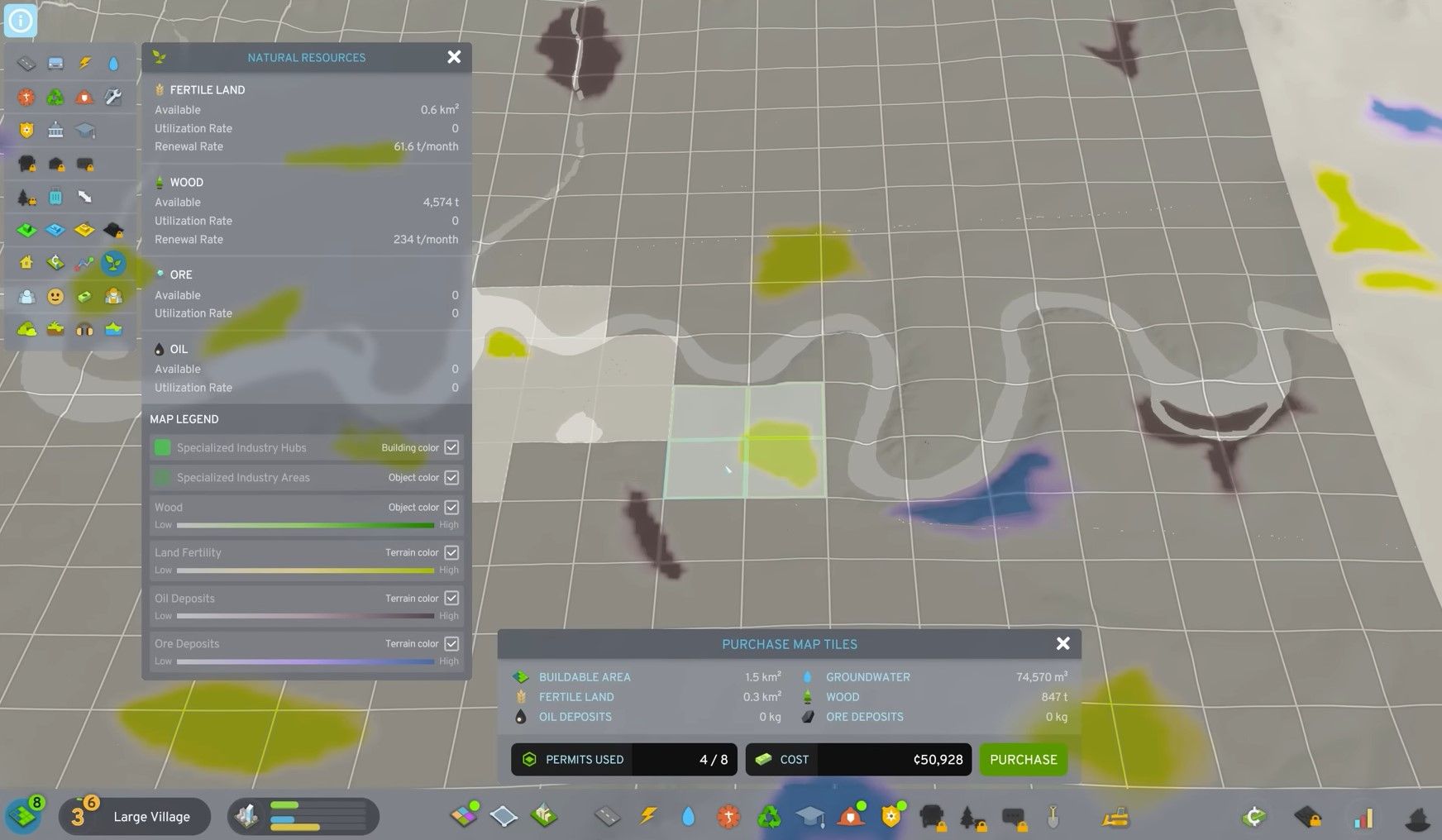 Expand map tiles to reach fertile land in Cities: Skylines 2.