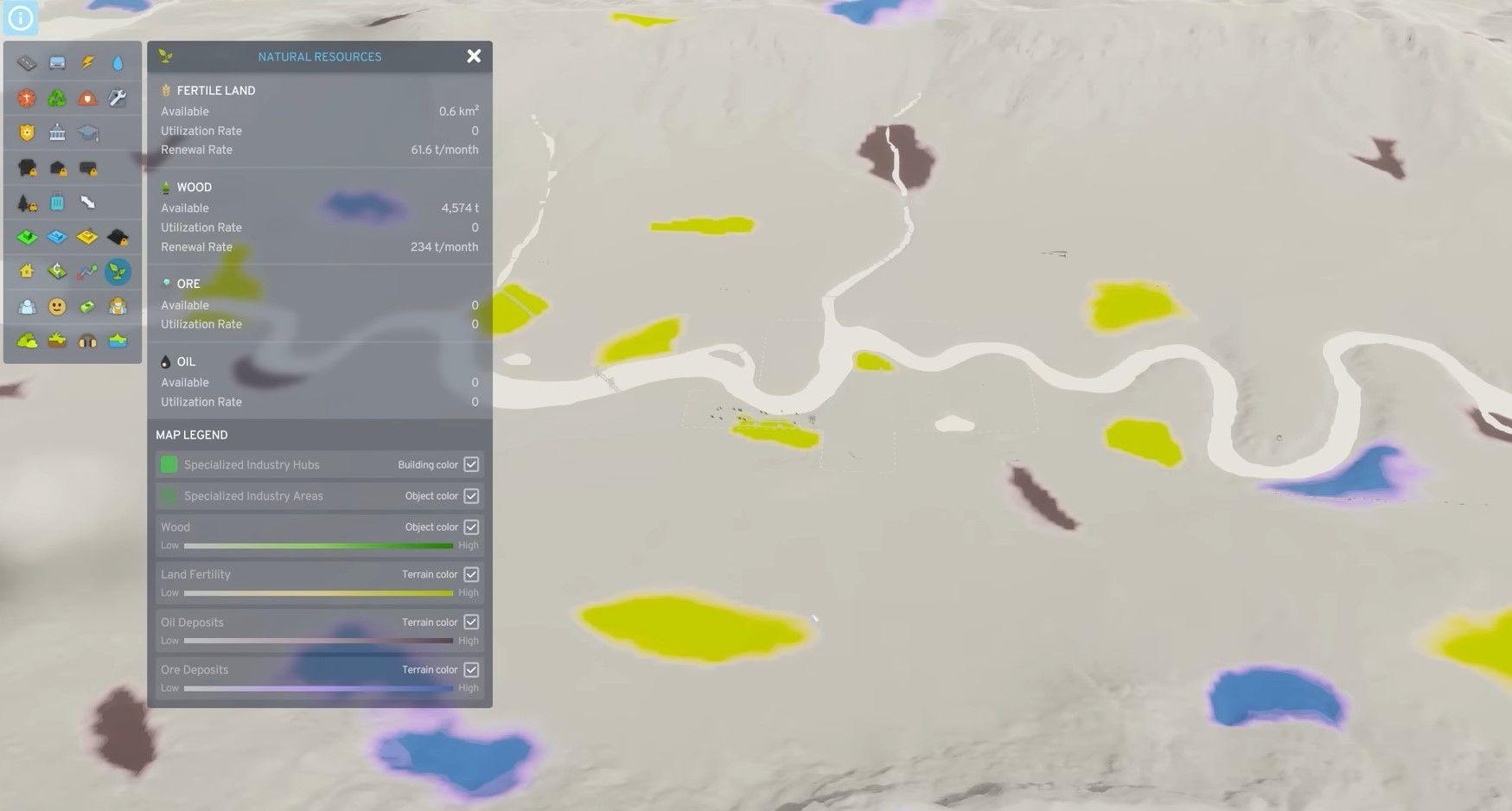 Tracking Natural Resources in Cities: Skylines 2.