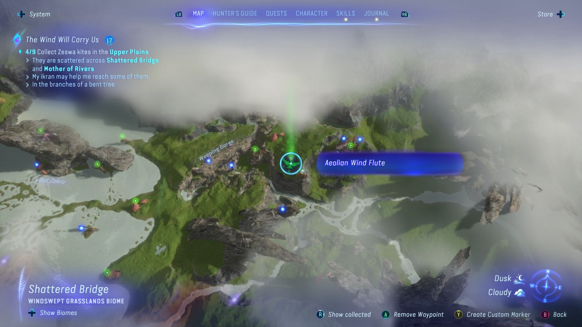 Flower Kite location on the map Avatar Frontiers of Pandora