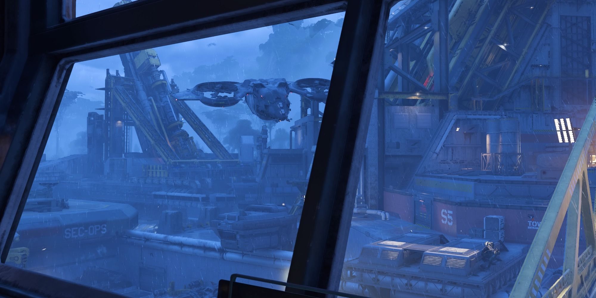 RDA ship outside of a window