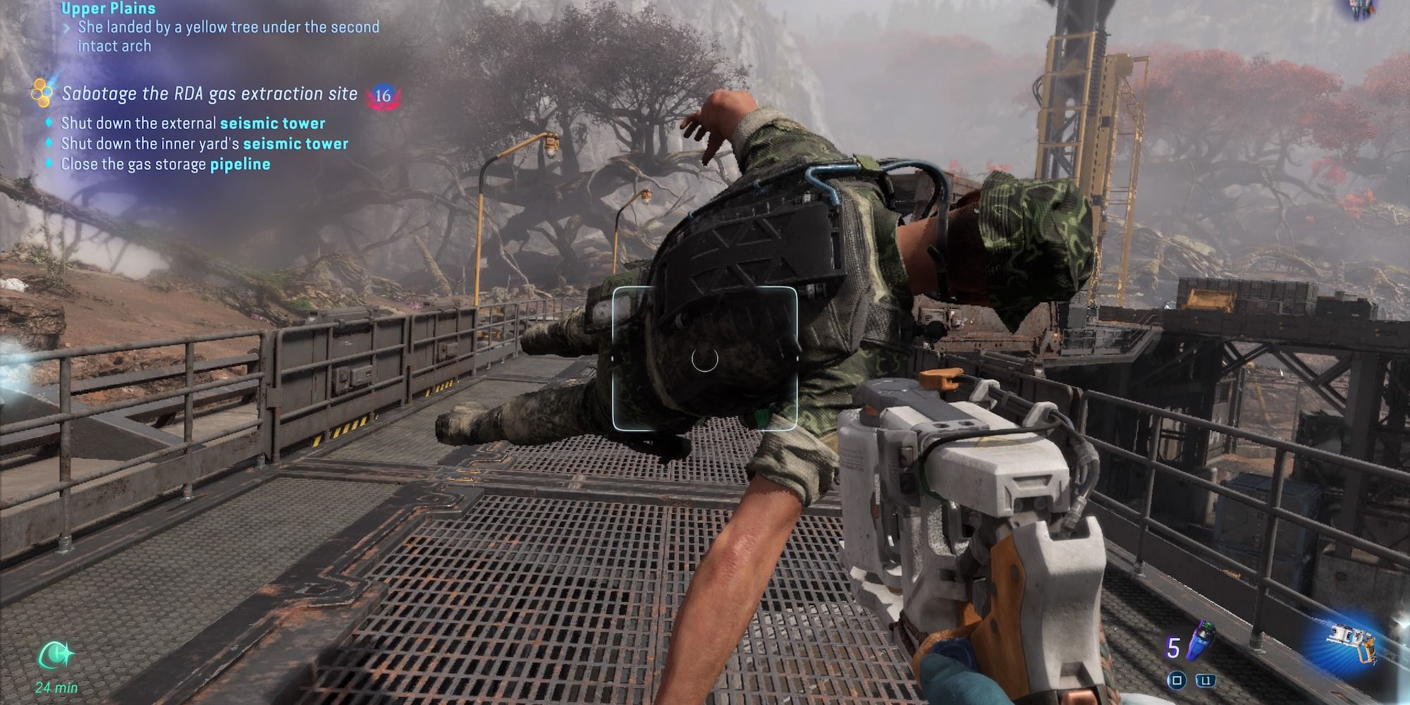 Enemy flying away from the screen after being slid into