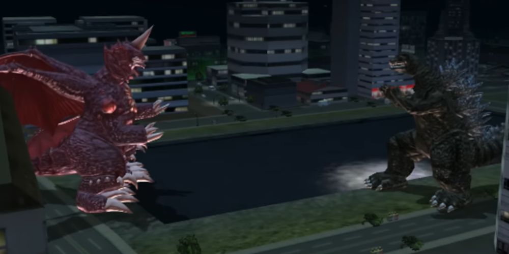 Godzilla Save The Earth, Mecha Godzilla and Godzilla facing off