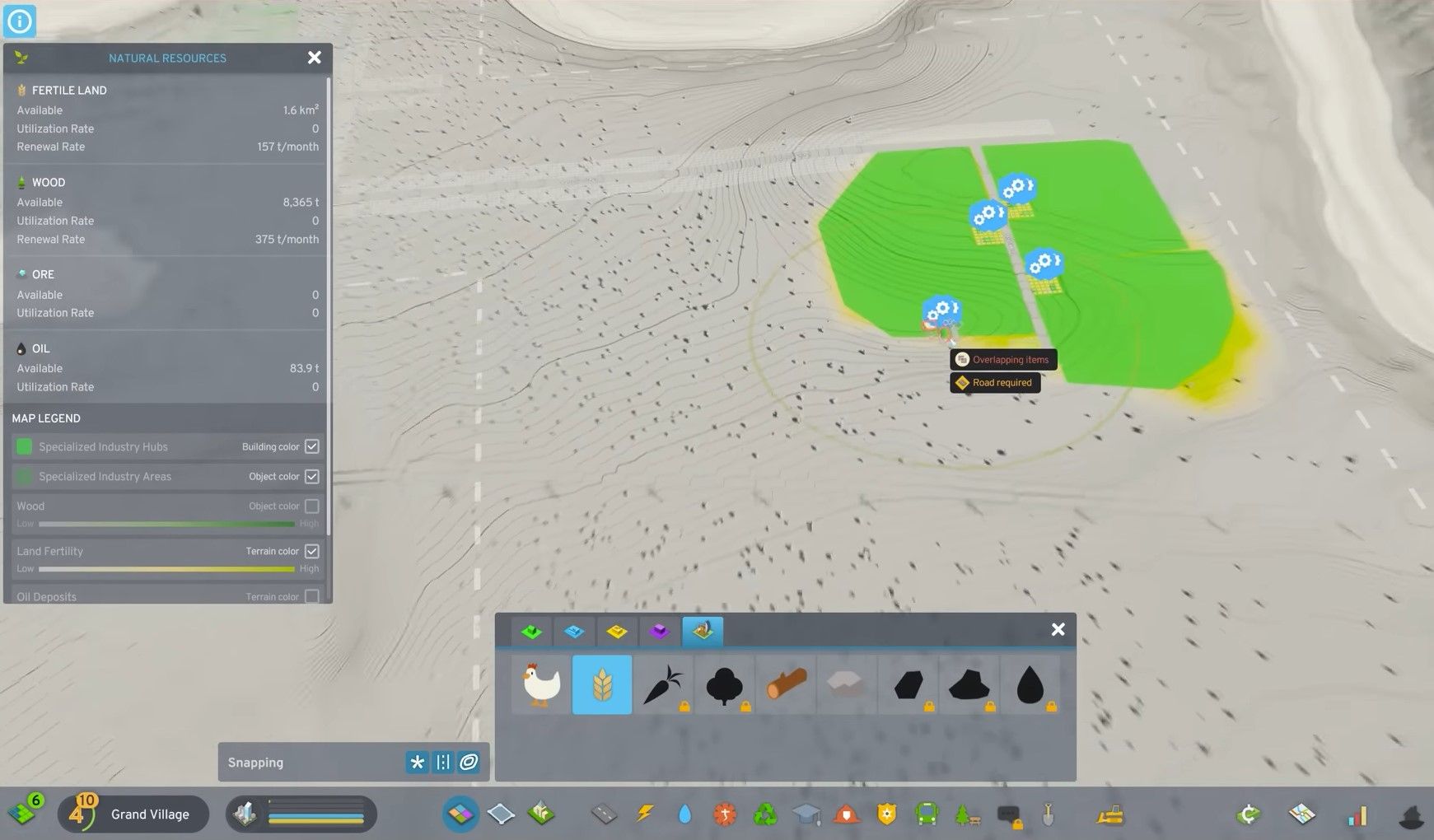 Grain farming green area in Cities: Skylines 2.