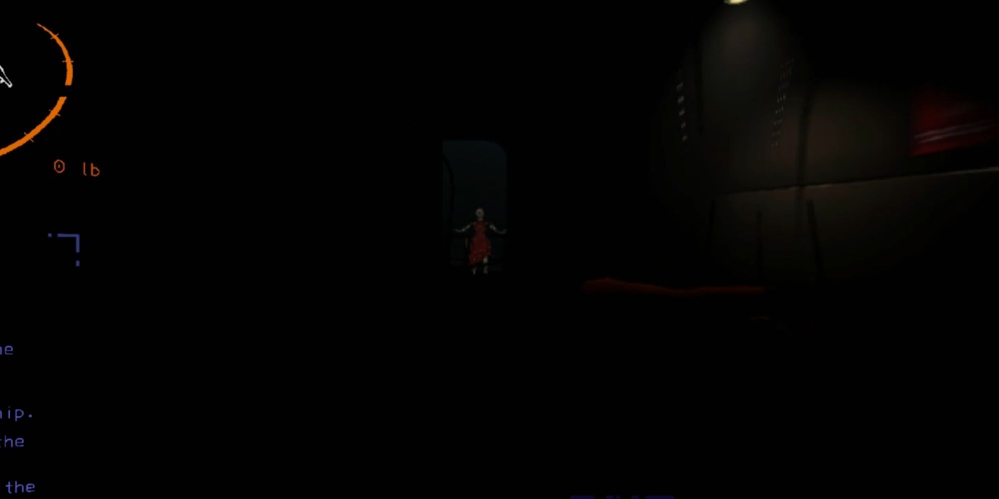 Lethal Company ghost girl skipping towards a player on the ship