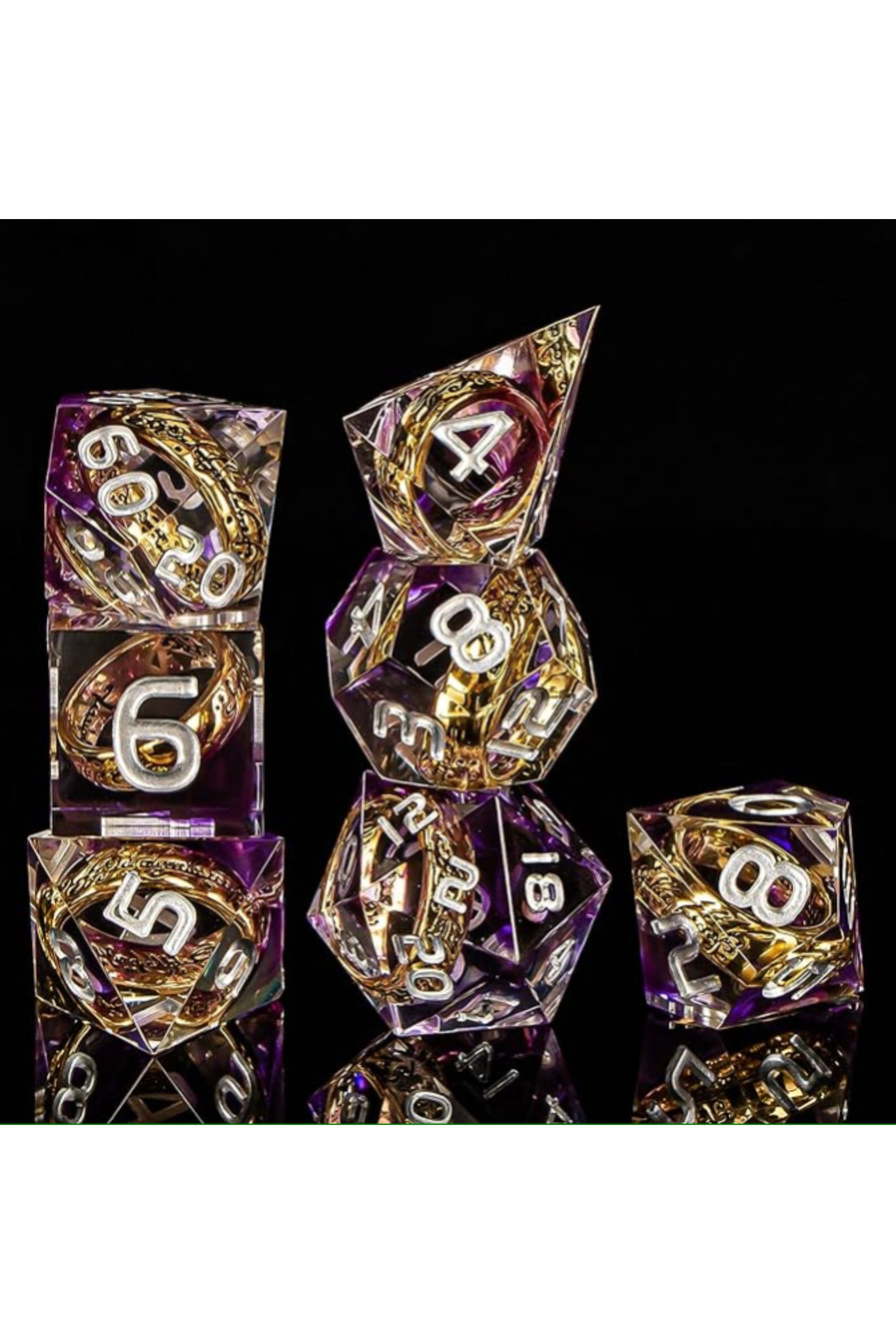 Purple Lord of The Rings Magic Polyhedral Role Playing Dice