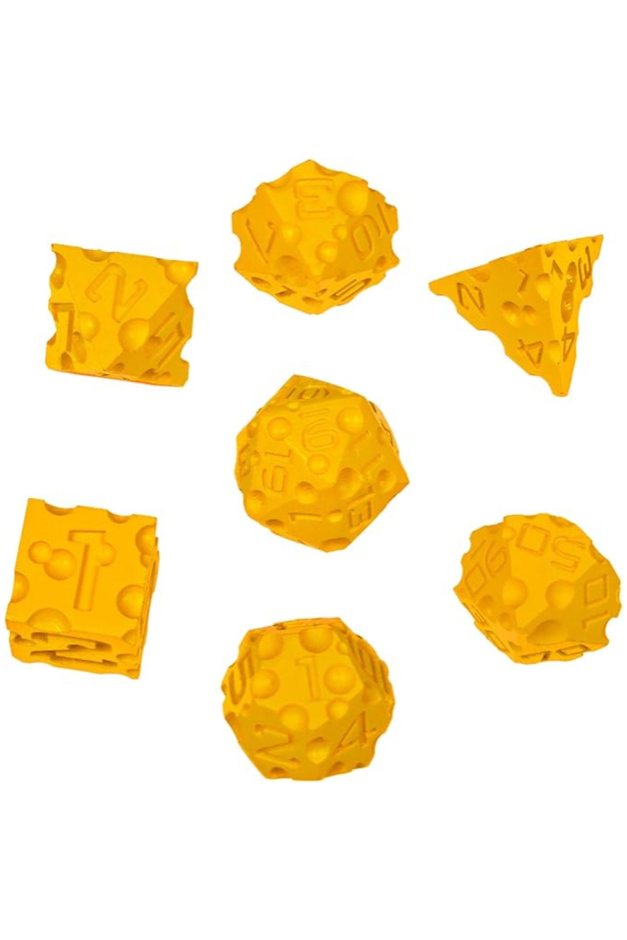 Polyhedral Food Themed Cheese Dice Set