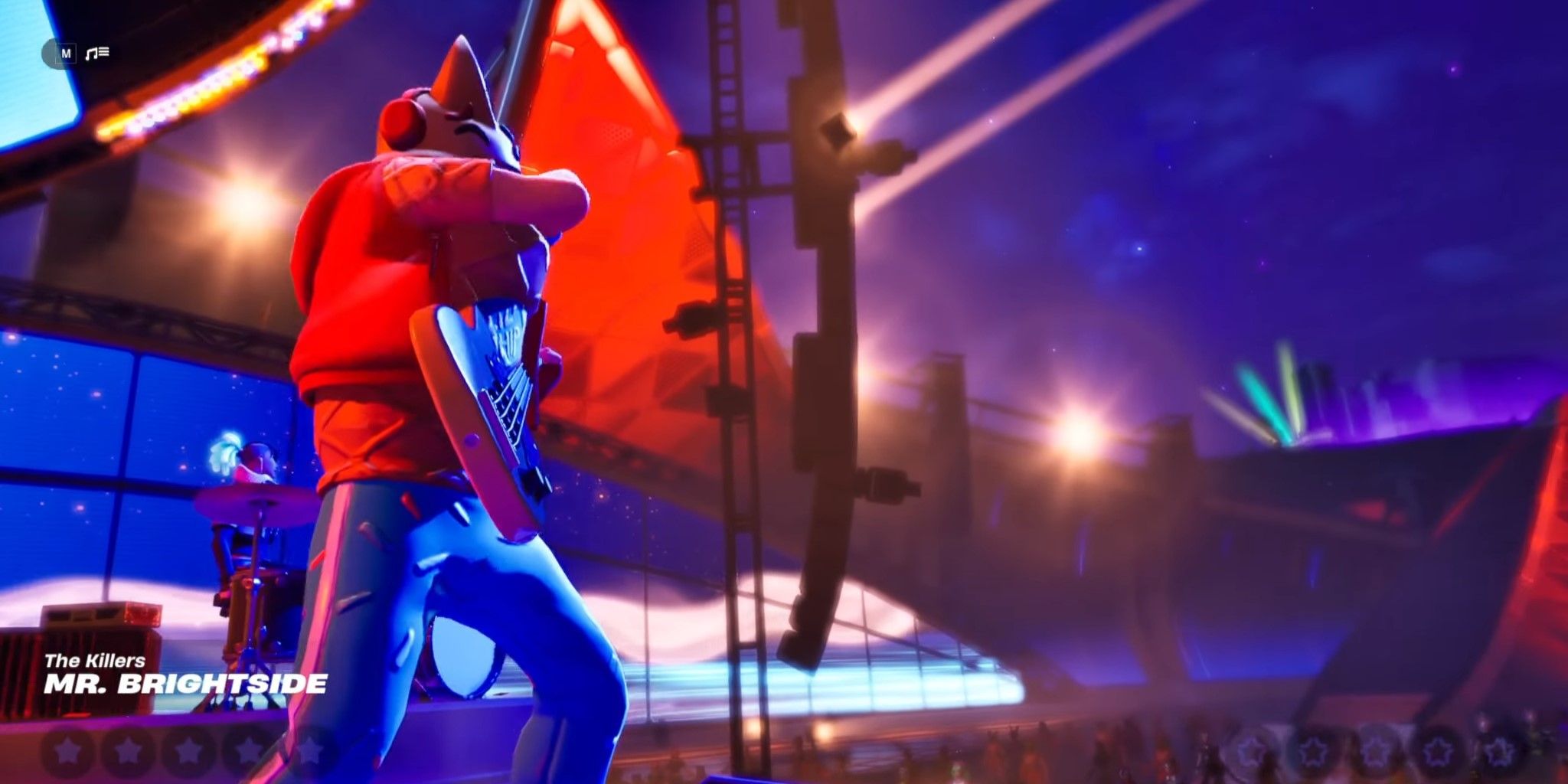 Mr Brightside by The Killers about to be performed in Fortnite Festival