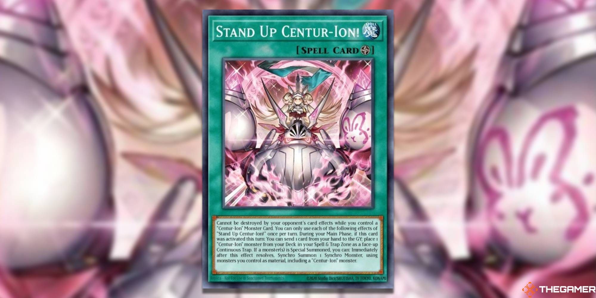 Yu-Gi-Oh! Card: Stand Up Centur-Ion!  - With A Blurred Background and TheGamer Logo