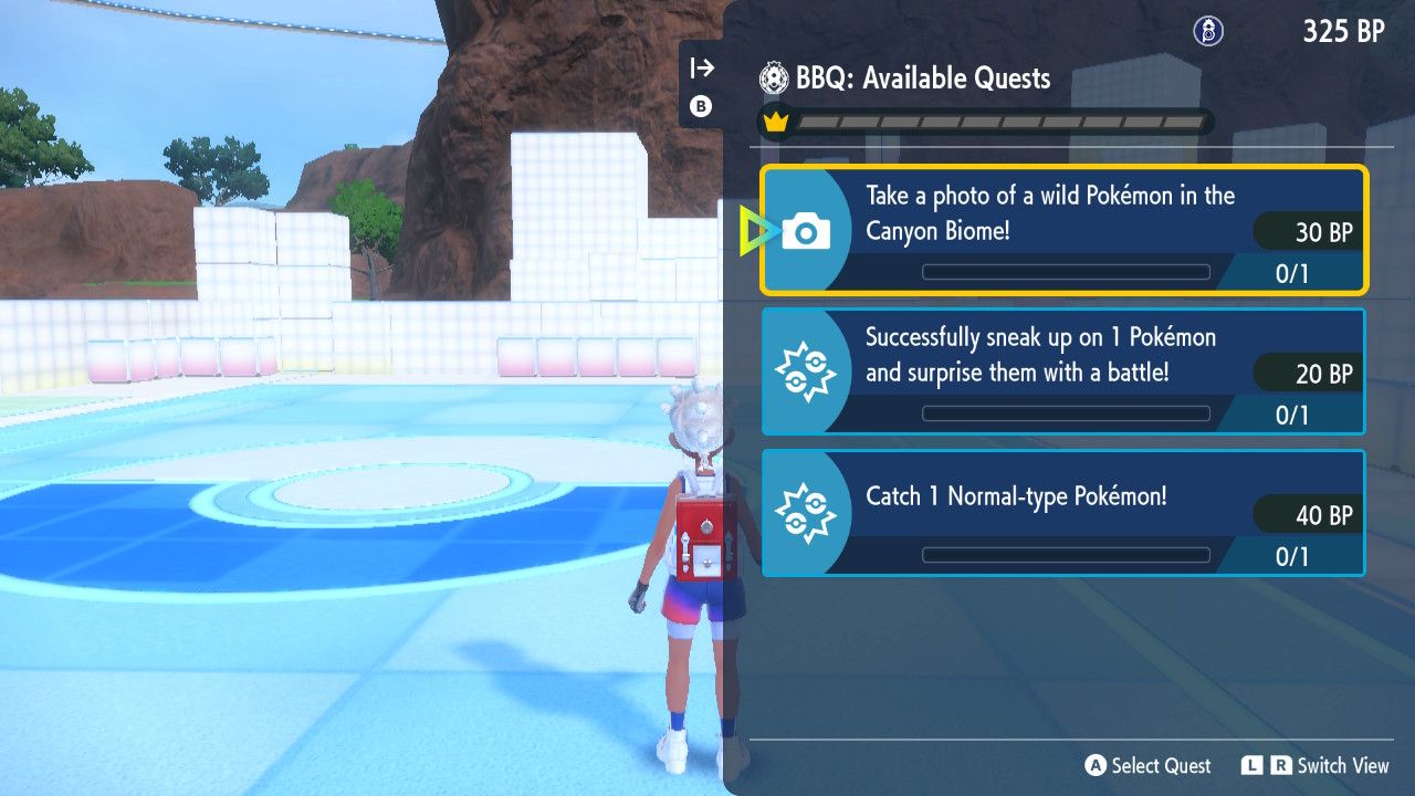Blueberry Quests Menu in Pokemon Scarlet & Violet