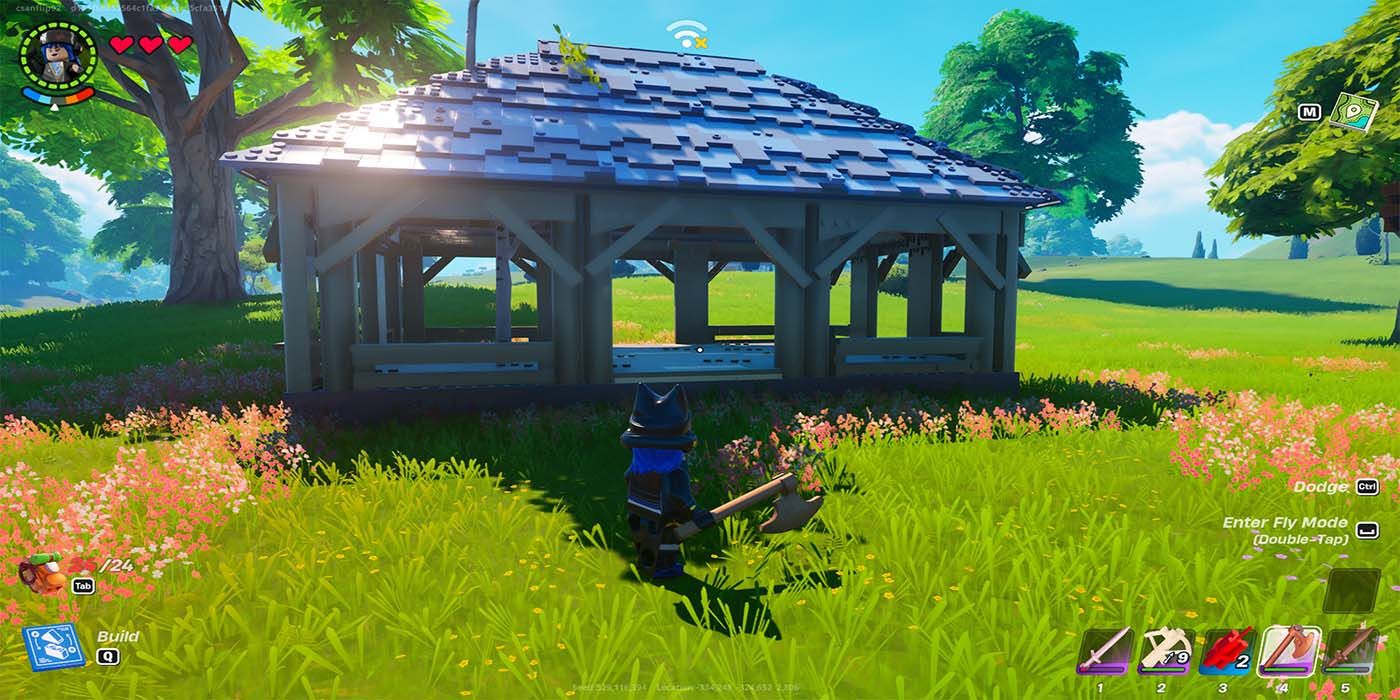 Pleasant Pavilion, a meeting area for your villagers in Lego Fortnite.