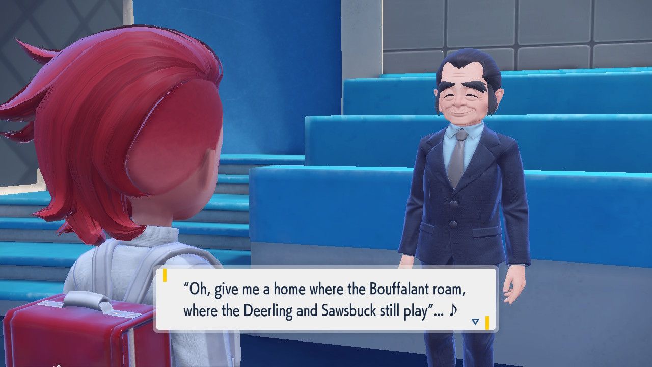 Pokemon Violet Snackworth talking to the player