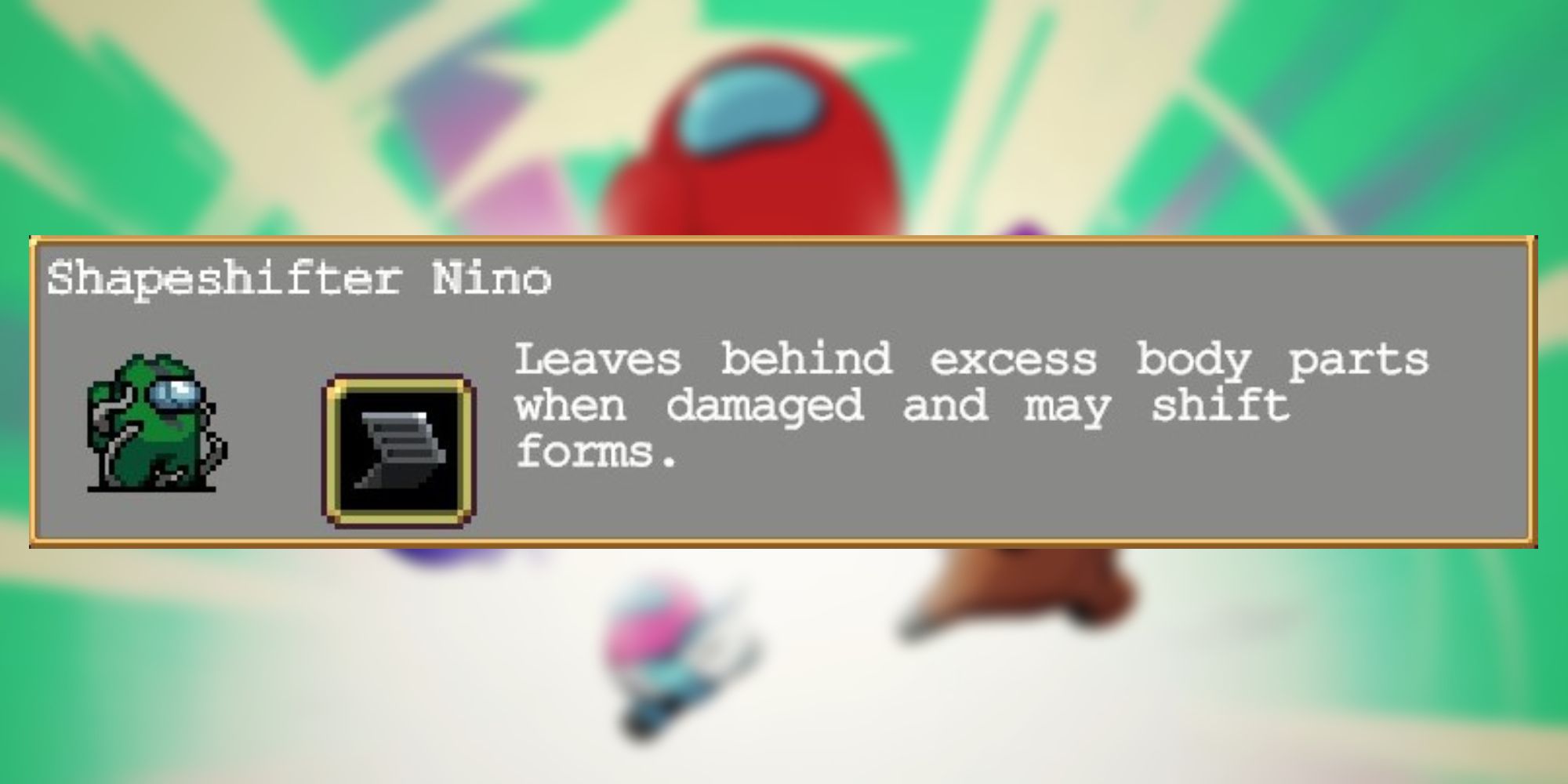 Info on the Shapeshifter Nino character from Vampire Survivors: Emergency Meeting