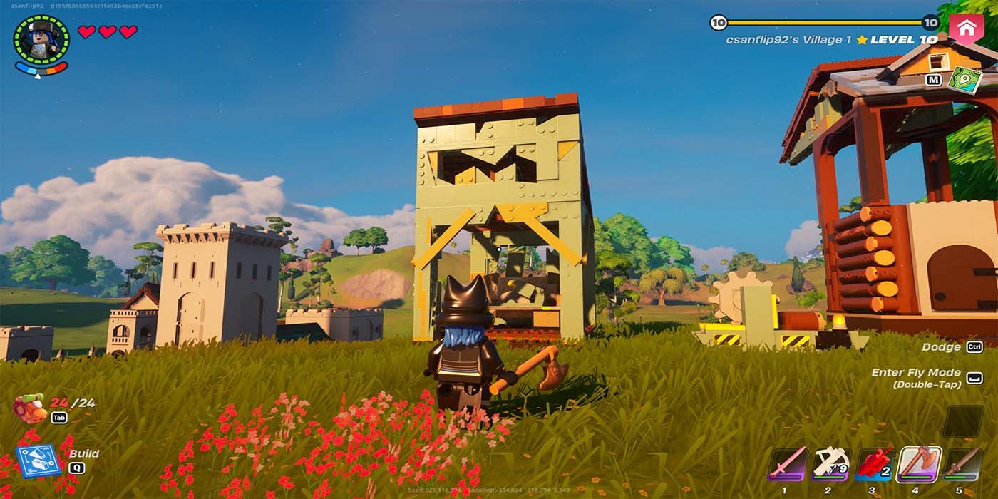 The Simple Shack, a flimsy starter facility from Lego Fortnite.