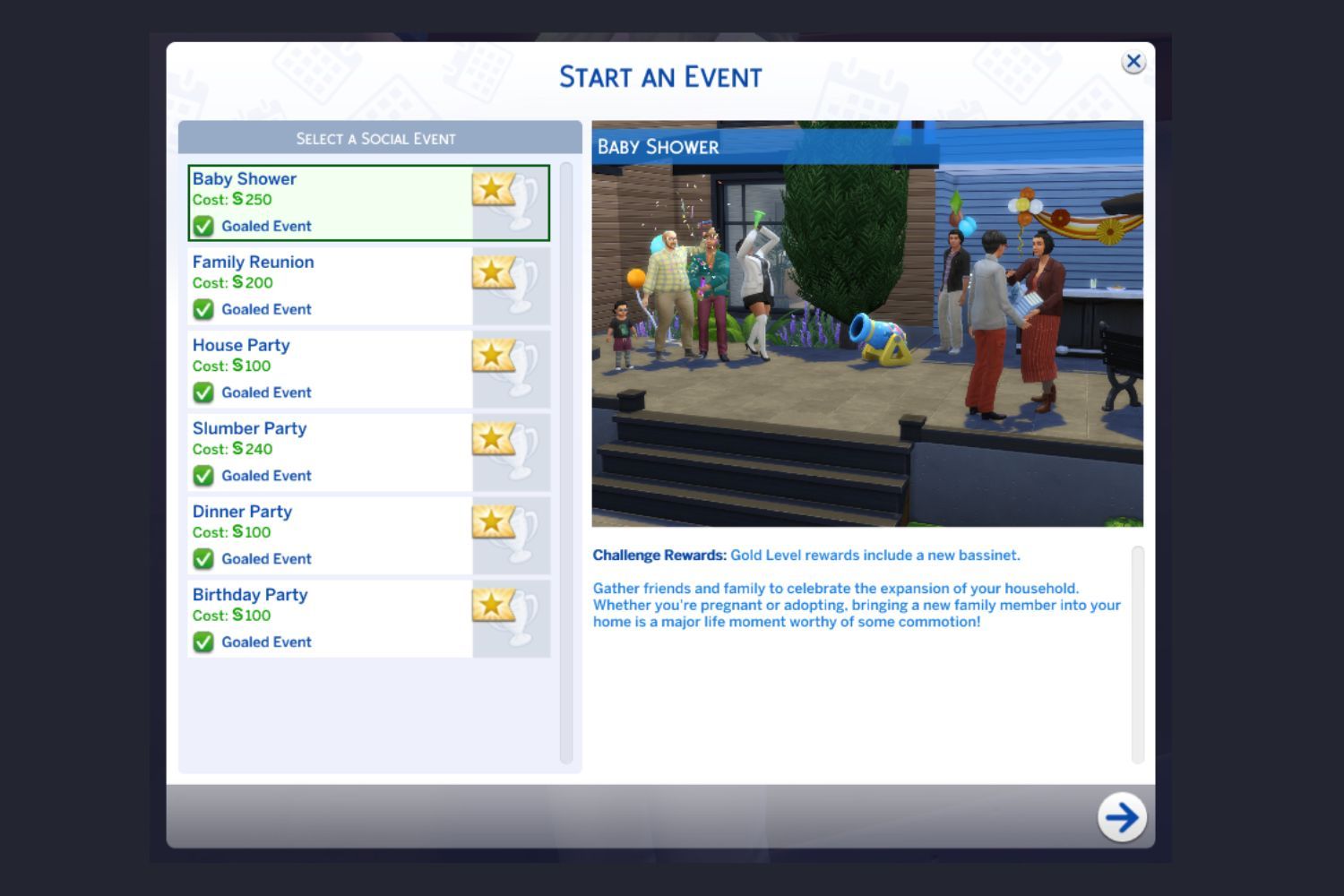 A screenshot of the event planning page is shown.