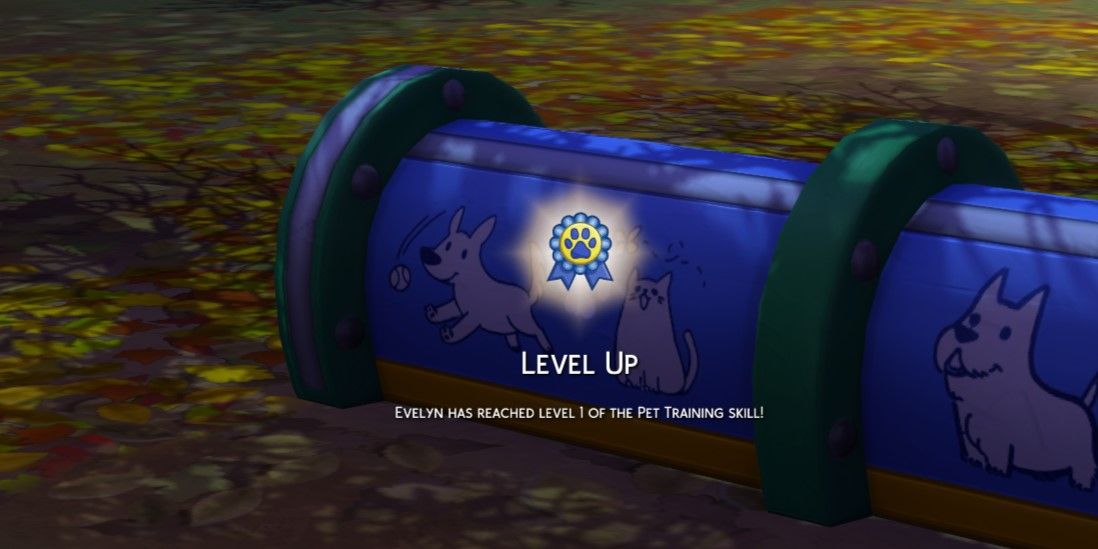 sims 4: an image of the pet training level up screen